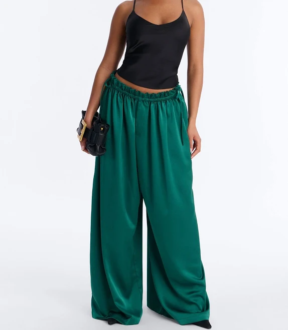 wide leg pants Fashion Nova Desiree Wide Leg Satin Pants Fashion Nova $22