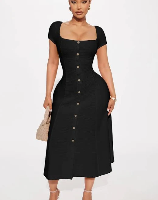 crochet dress Fashion Nova Just A Moment Scoop Neck Cotton Blend Midi Dress Fashion Nova $19.25
