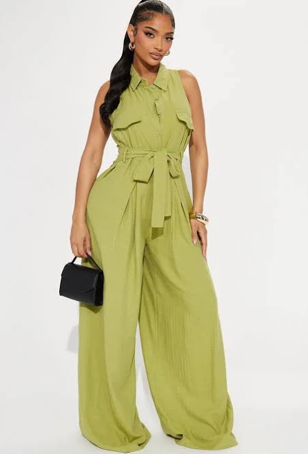 outfits Fashion Nova Lizzie Linen Jumpsuit Fashion Nova $24.75