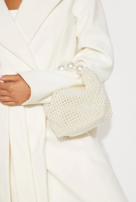 bag Fashion Nova Sincerely Yours Pearl Clutch Handbag Fashion Nova $23.99
