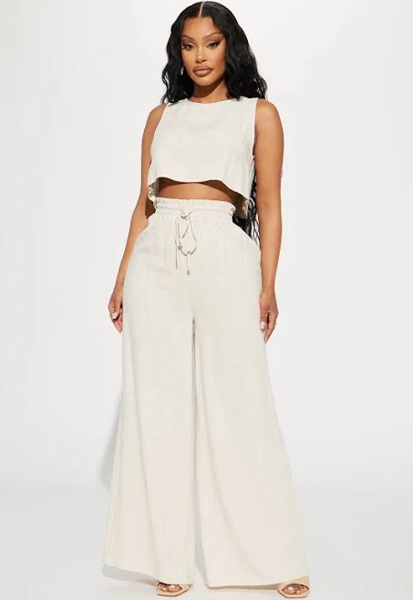 linen outfits Fashion Nova Size Sleeveless Linen Pant Set Fashion Nova $20.99