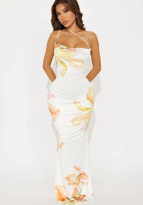 dress Fashion Nova Venezia One Shoulder Floral Maxi Dress Fashion Nova $59.99