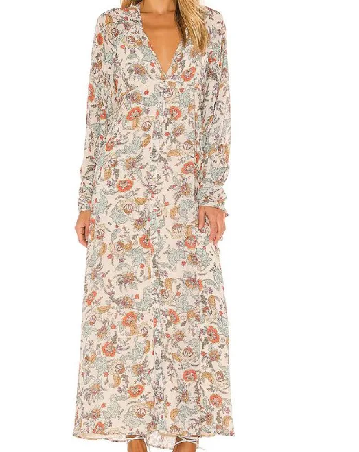 dress Free People Women's Earthfolk Long Sleeve Maxi Dress eBay $60