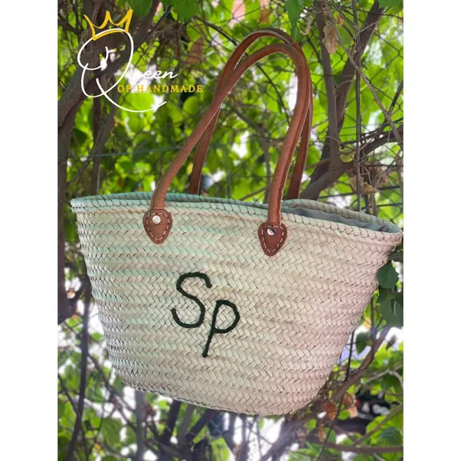 bag French Straw Market Basket with Leather Handles Etsy - Seller $20.07