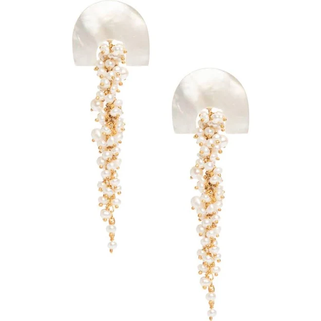 accessory Freya Rose Women's Hakuro Mother of Pearl and Pearl Long Drops Nordstrom $275