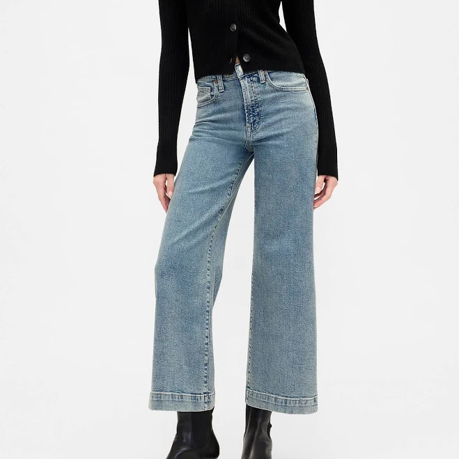 pants Gap Women's High-Rise Wide-Leg Crop Jeans Gap Factory $31.99