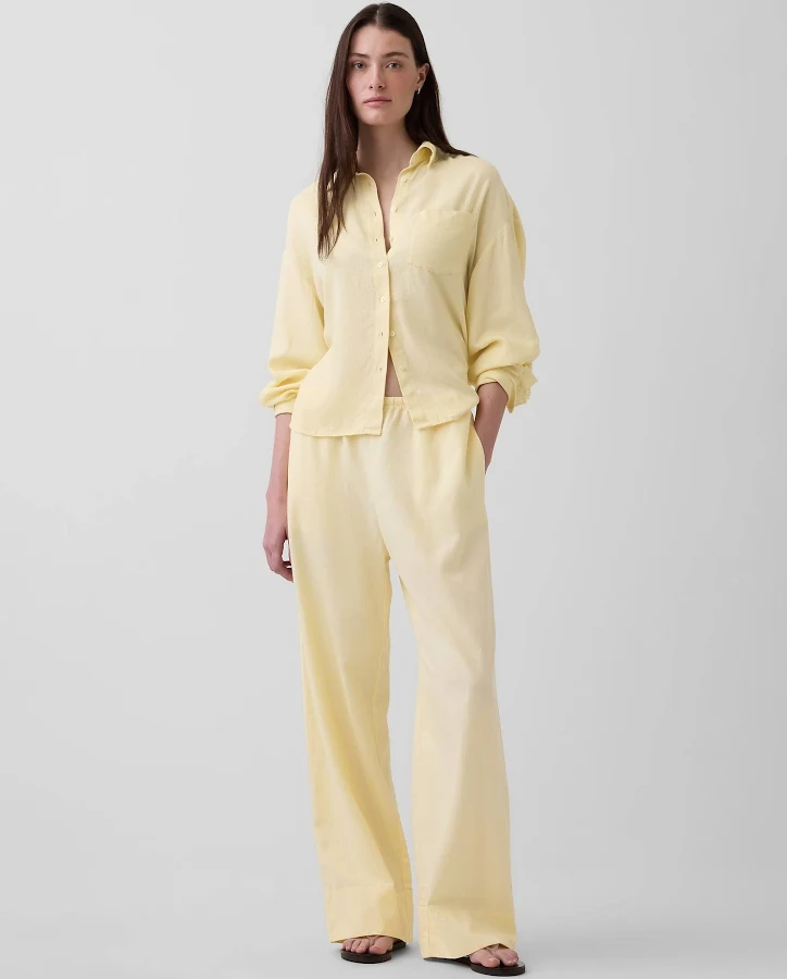 pants Gap Women's Linen-Blend Wide-Leg Pants Gap $79.95