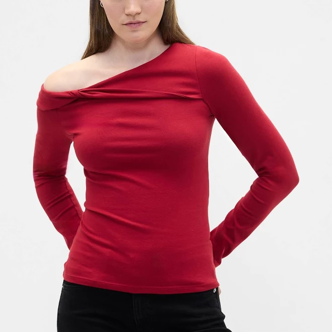 one shoulder top Gap Women's One-Shoulder Stretch Top Gap Factory $19.99