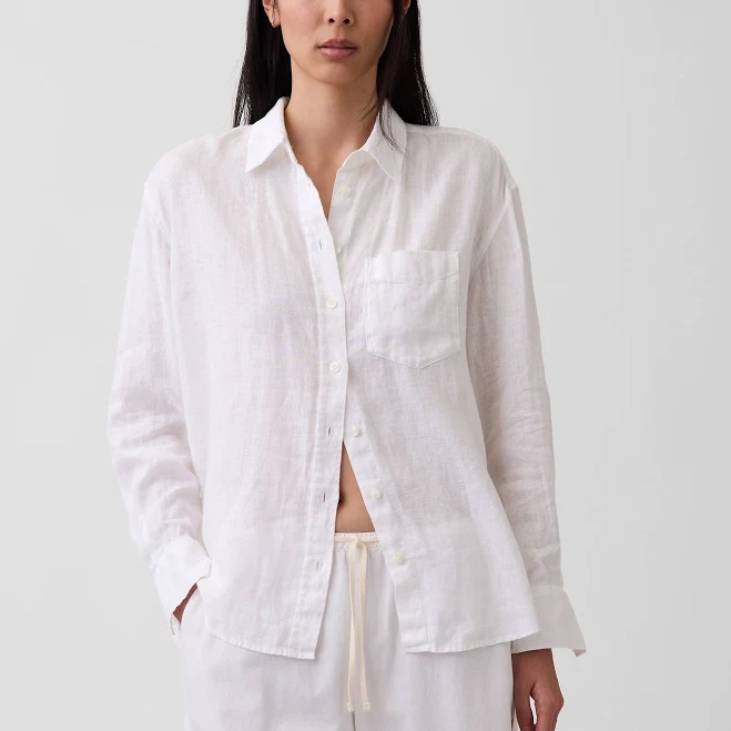 top Gap Women's Oversized Linen Shirt Gap $79.95