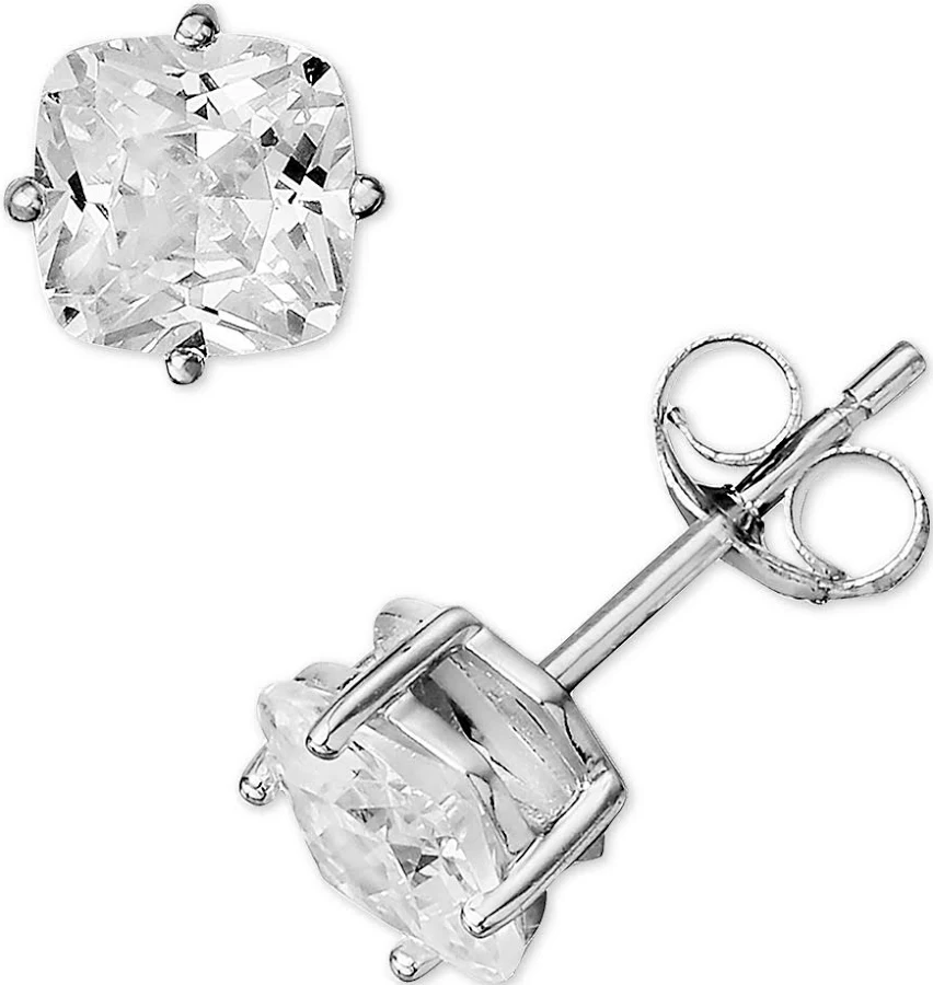 accessory Giani Bernini Sterling Silver Cubic Zirconia Cushion Stud Earrings Macy's $12