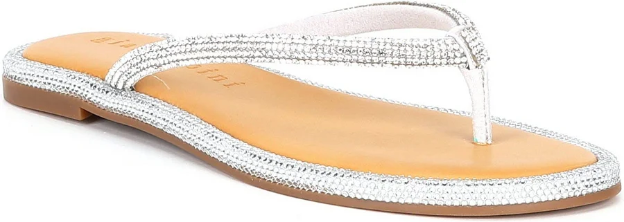 shoes Gianni Bini Women's Betina Rhinestone Embellished Thong Sandals Dillard's $69.99
