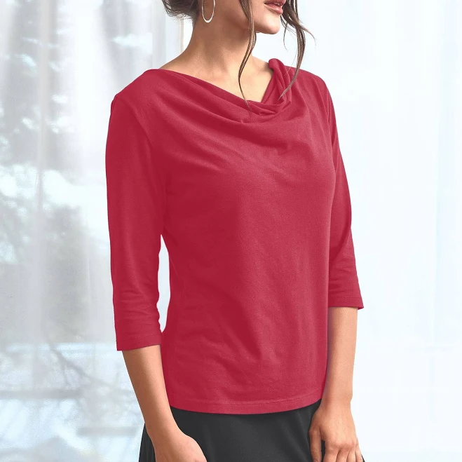 asymmetric neck top Graceful Neck Top Blue Canoe $95