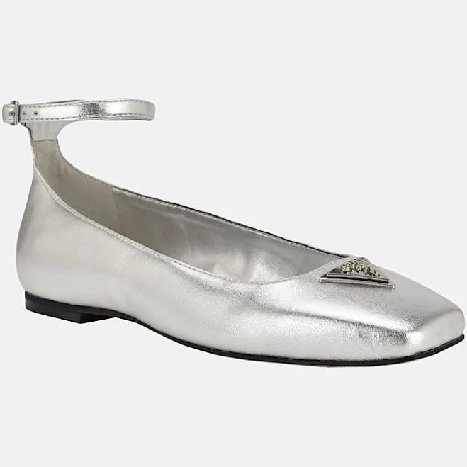shoes GUESS Women's Metallic Ankle Strap Ballet Flats GUESS $79.94