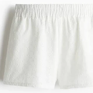 shorts H&M Ladies High-Waist Eyelet-Embroidered Shorts H&M $13.99