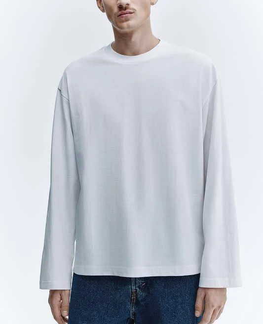 shirt H&M Men's Oversized Long-Sleeved Jersey Shirt H&M $19.99