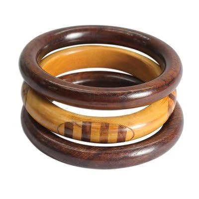 accessory Handmade Mango Wood Bangle Bracelets (Set of 3) novica.com $19.99