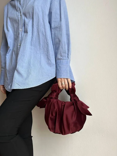bag Handmade Small Velvet Bag with knots| Evening Clutch Bag | Burgundy Woman Purse Etsy - MirariBags $159