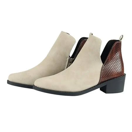 shoes Hopeusnice Women's Cut Out Faux Suede Ankle Boots Walmart - hopeusnice $24.97