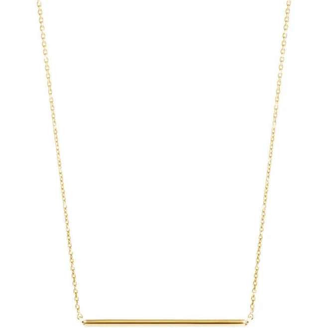 accessory Horizontal Thin Bar Necklace made of Solid Gold Tales In Gold $385