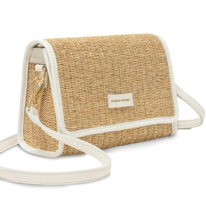bag House of Bruar Ladies Straw Flapover Crossbody Bag The House of Bruar $55