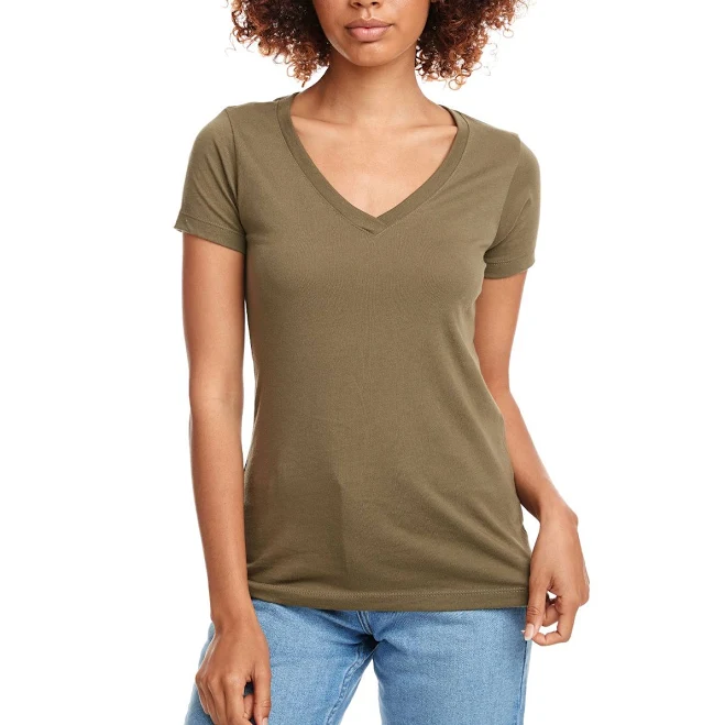 v neck Ideal V Neck Next Level Women's ShirtCotton.com $4.42