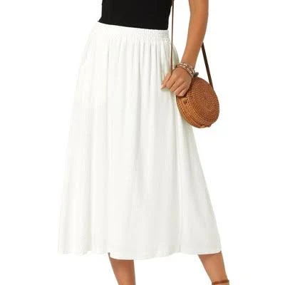skirt Inspire Chic Women's Boho Casual Flowy Linen A-Line Midi Skirt with Pocket Target $40.99