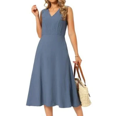 dress Inspire Chic Women's Casual Flowy A-Line V-Neck Midi Dress with Pockets Target $47.99