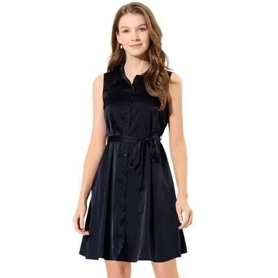 dress Inspire Chic Women's Sleeveless Button Front Belted Shirt Dress Target $26.99