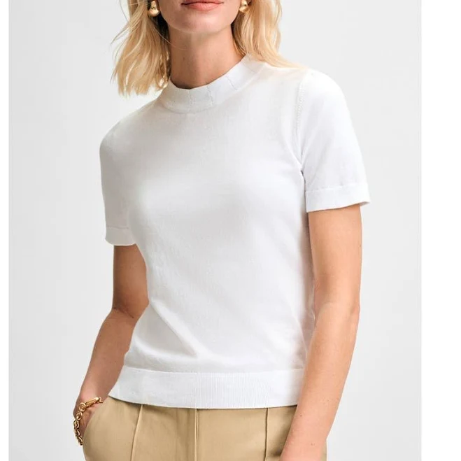 top Isaac Mizrahi Women's Mock Neck Short Sleeve Sweater Top Nordstrom $88