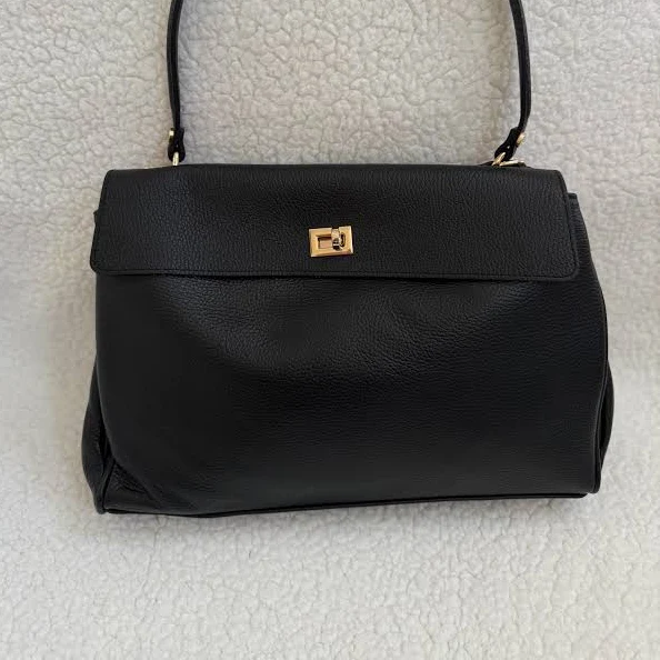 bag Italian Aurora Leather Top Handle Bag with Gold Hardware Etsy - Seller $160