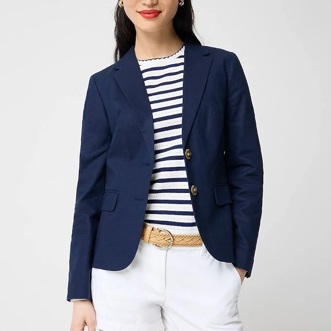 blazer J.Crew Women's Linen-Blend Schoolboy Blazer J.Crew Factory $119