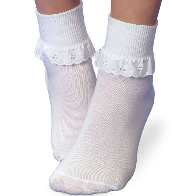 accessory Jefferies Eyelet Lace Turn Cuff Socks Toddler Walker Boutique $6