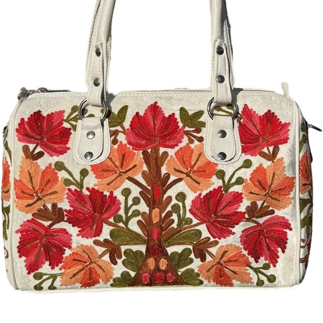 bag Kashmiri Embroidered Faux Leather Handbag Etsy - Seller $49.5