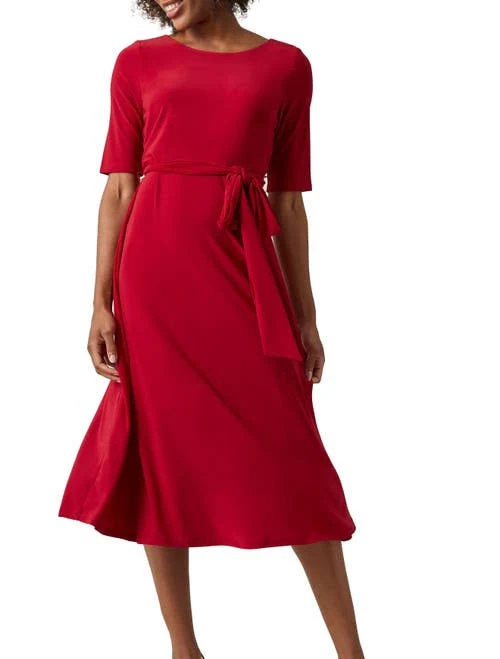 dress Kasper Women's Fit & Flare Midi Dress with Tie Belt Nordstrom $53.4