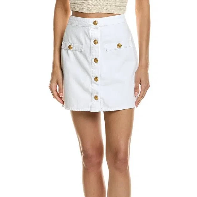 skirt Kris Button Front Mini Skirt In White ModeSens $100