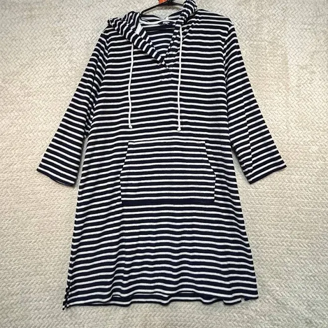 cover up Lands' End Women's Striped V-Neck Terry Hooded Swimsuit Cover Up eBay - mel-ry $17.99