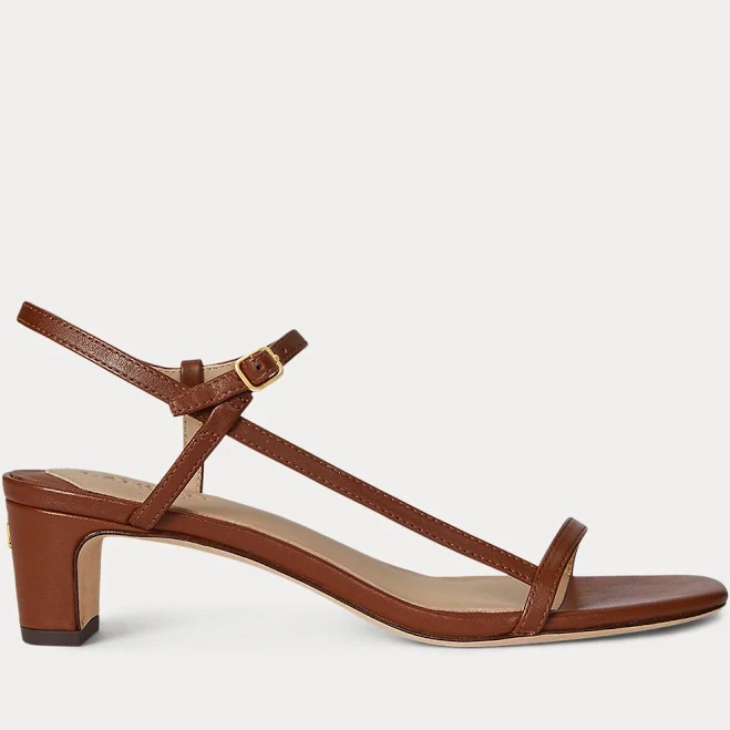 shoes Lauren Women's Ralph Lauren Lainee Mid-Heel Nappa Leather Sandals Ralph Lauren $155