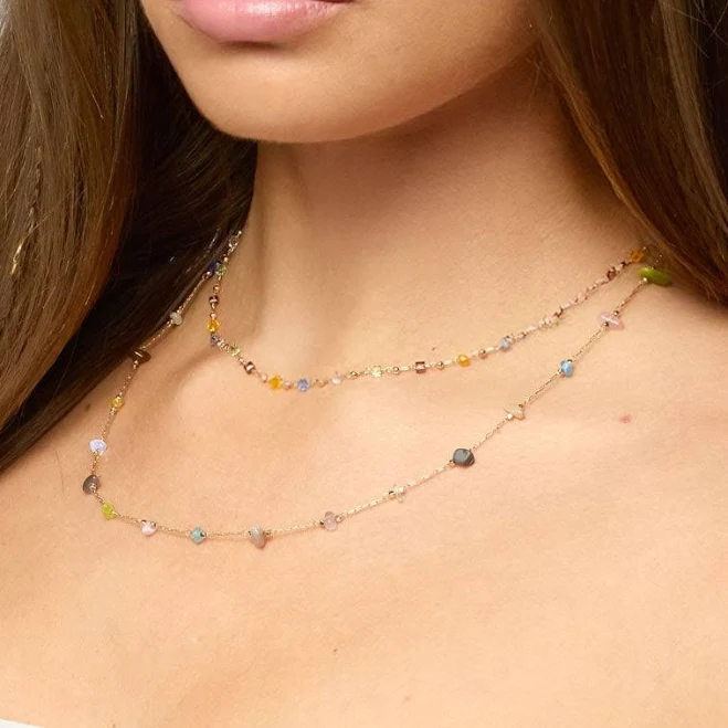 accessory Layered Mixed Stone Necklace edikted $5.6