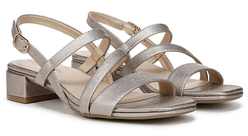 shoes Lifestride Women's Janet Strappy Dress Sandals (Bronze Faux Leather) - Size 9.5 W Famous Footwear $59.99