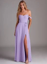 dress Lilac A-Line Off the Shoulder Chiffon Convertible Dress Azazie.com $29