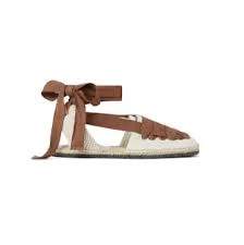 shoes Loeffler Randall Wilson Flat Ankle Wrap Espadrille - Natural/Brown / 10 Lillie Alexander Boutique $73.75