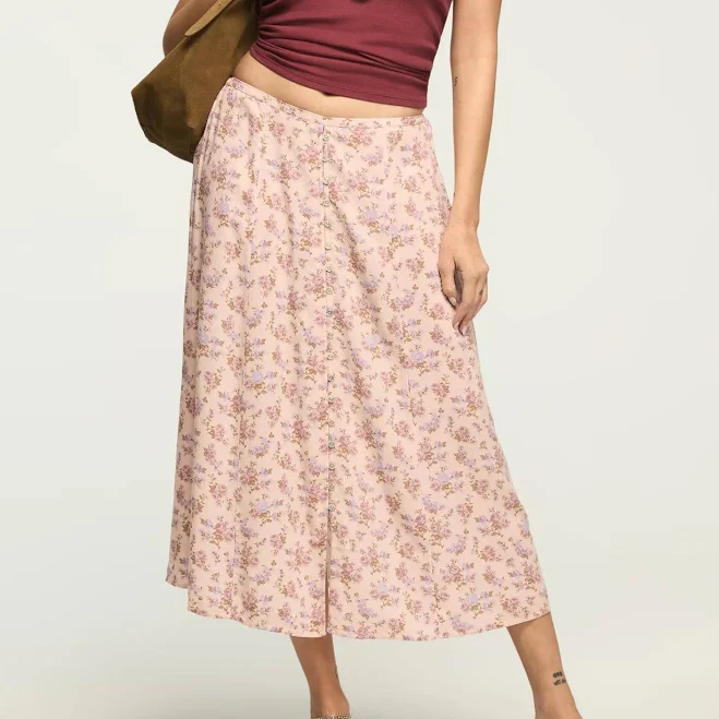 skirt Lucky Brand Simone Floral Midi Skirt Lucky Brand $53.7