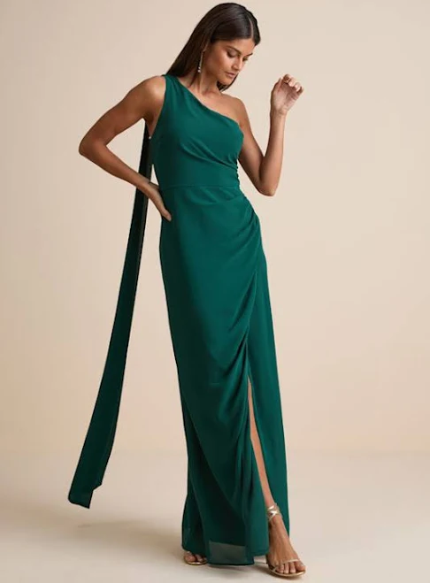 dress Lulus Adeline One-Shoulder Scarf Maxi Dress Lulus $36