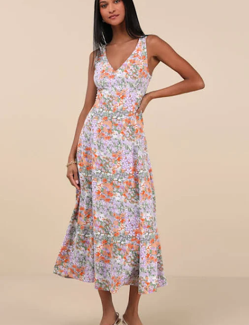 dress Lulus Sleeveless Floral Midi Dress Lulus $79