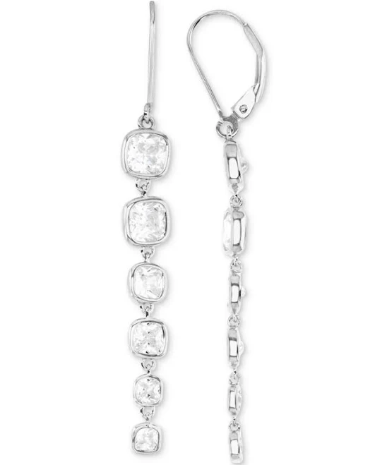 accessory Macy's Women's Cubic Zirconia Graduated Bezel Linear Drop Earrings Macy's $49.5