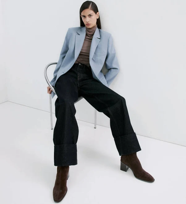 shoes MANGO Women's Suede Block-Heel Boots shop.mango.com $99.99