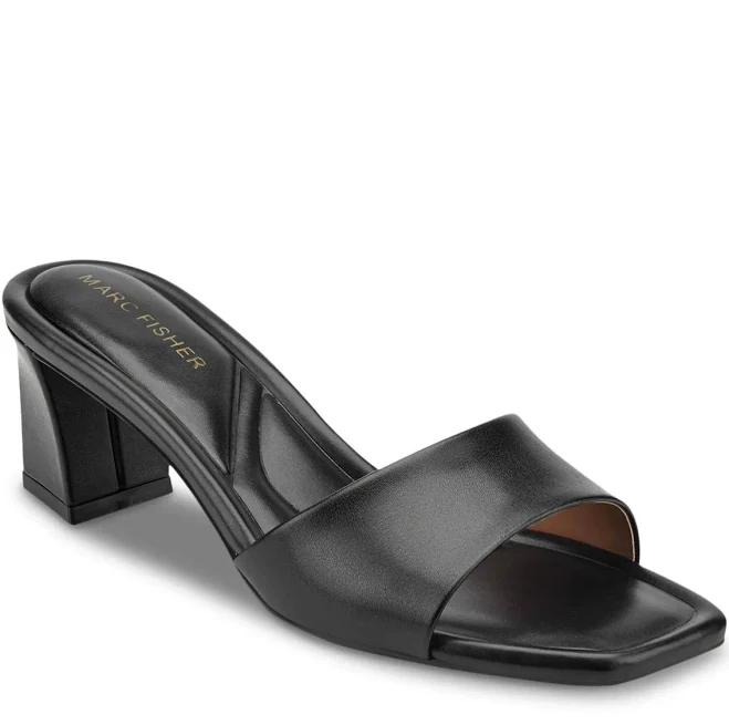 shoes Marc Fisher Women's Gelso Slip-On Square Toe Block Sandals DSW $52.49