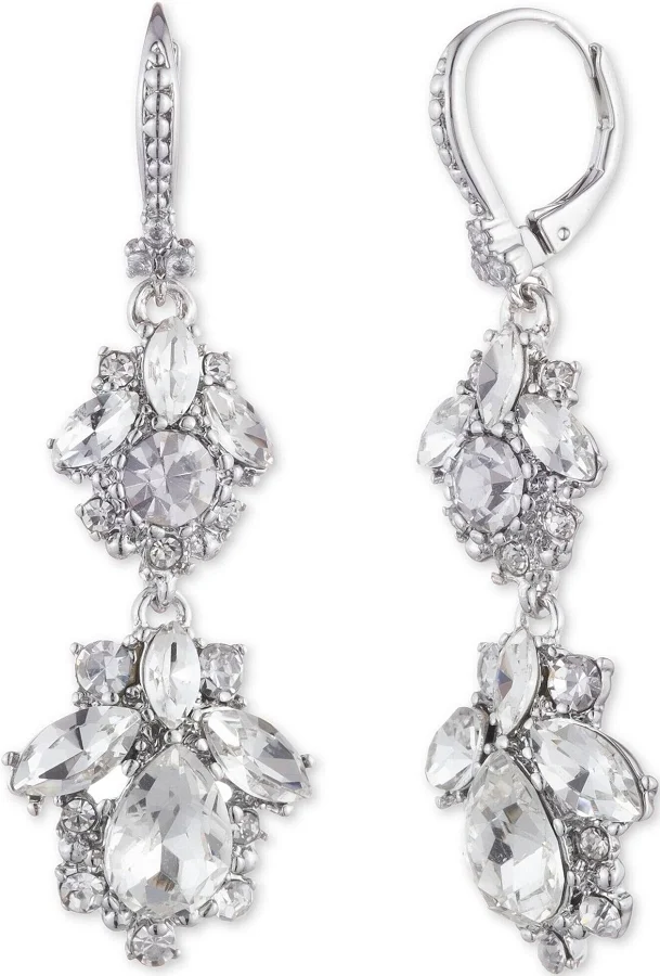 accessory Marchesa Crystal Cluster Double Drop Earrings Dillard's $48