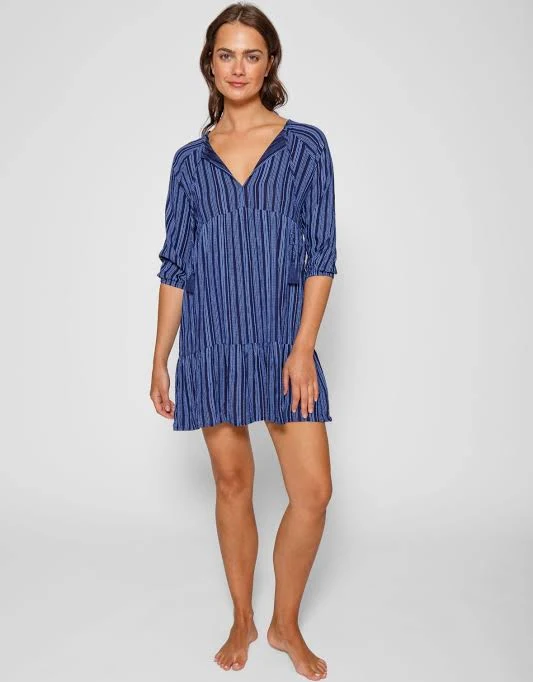 cover up Marina Stripe V-Neck Tunic Dress Koy Resort $48.21