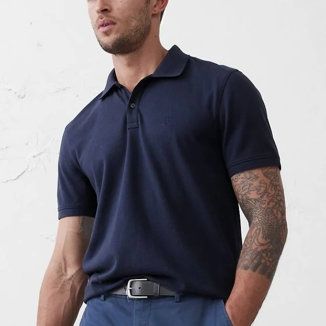 top Men's Slim-Fit Pique Polo Banana Republic Factory $30
